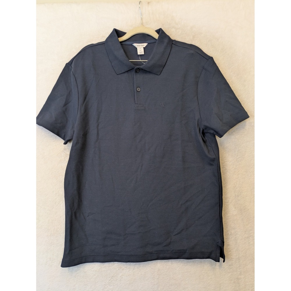 Calvin Klein Men's Size M Dark Sapphire Blue Polo Shirt NWT‎